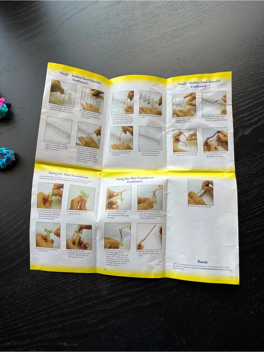 Bandaloom Rubber Band Bracelet Making Kit Craft Set Organizer & Instructions